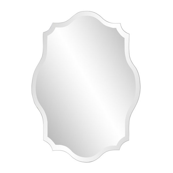 Minimalist Rectangle Mirror with Scalloped Corners and Curved Edges - Image 2
