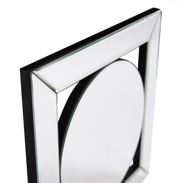 Square Mirror with Center Round Mirror - Image 5