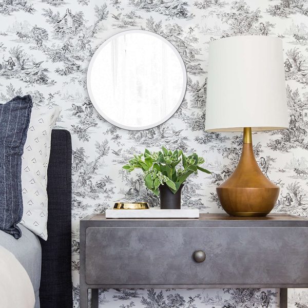 12" x 12" Minimalist Round Mirror with Beveled Edge - Image 5