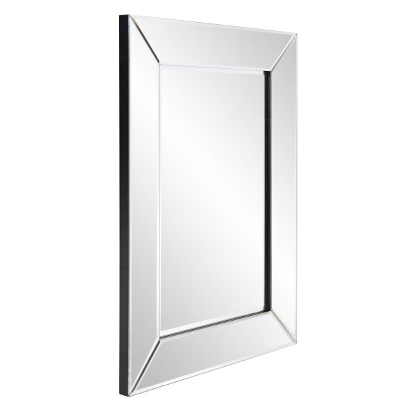 Rectangle Frame Mirror with Mirrored Finish And Beveled Edge - Image 3