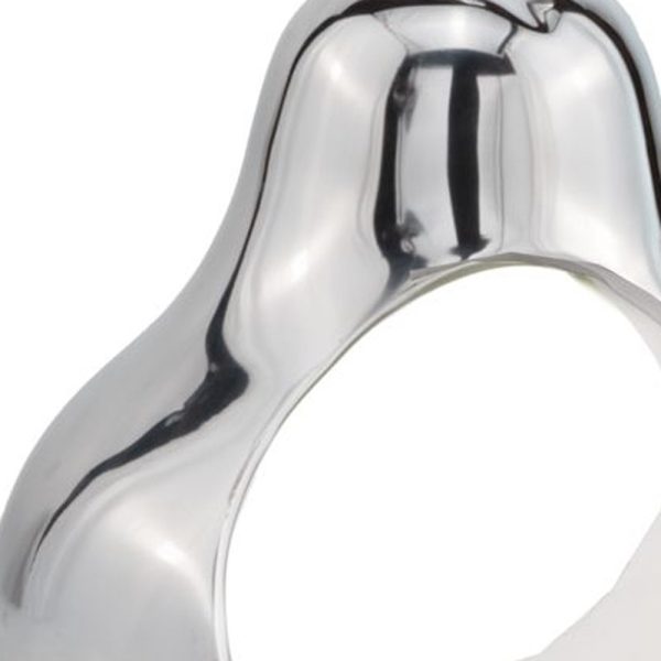Pear shaped Aliminum  Cast Decorative Accent Bowl in White Interior - Image 4