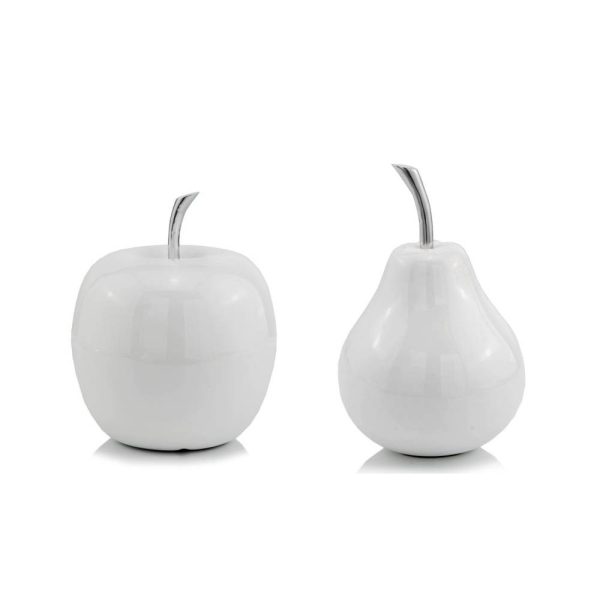 White Medium  Pear Shaped Aluminum Accent Home Decor - Image 2