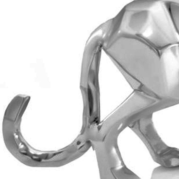 Silver Aluminum Geometric Panther Sculpture - Image 5