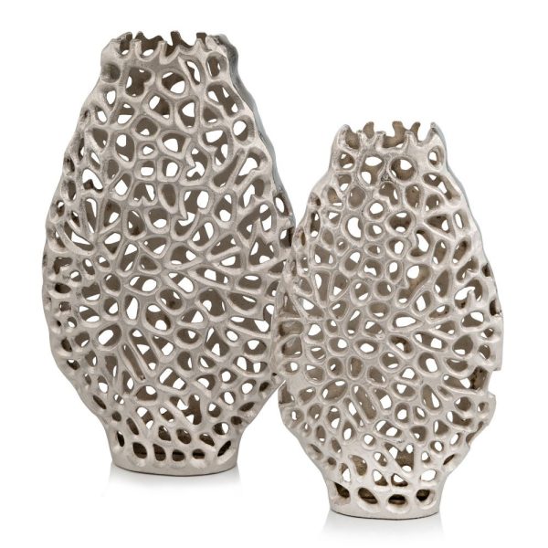 18" Oval Table Vase in  Shiny Nickel Finished - Image 2