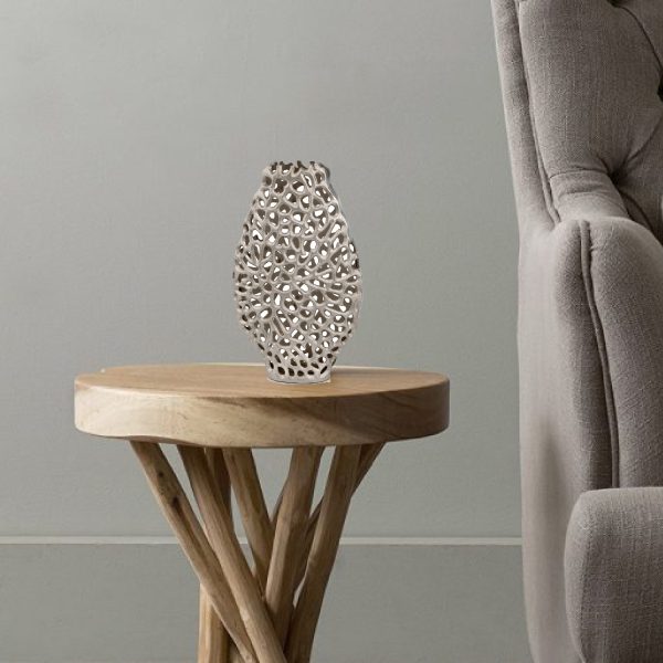 18" Oval Table Vase in  Shiny Nickel Finished - Image 3