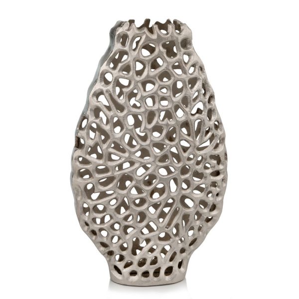 18" Oval Table Vase in  Shiny Nickel Finished - Image 4