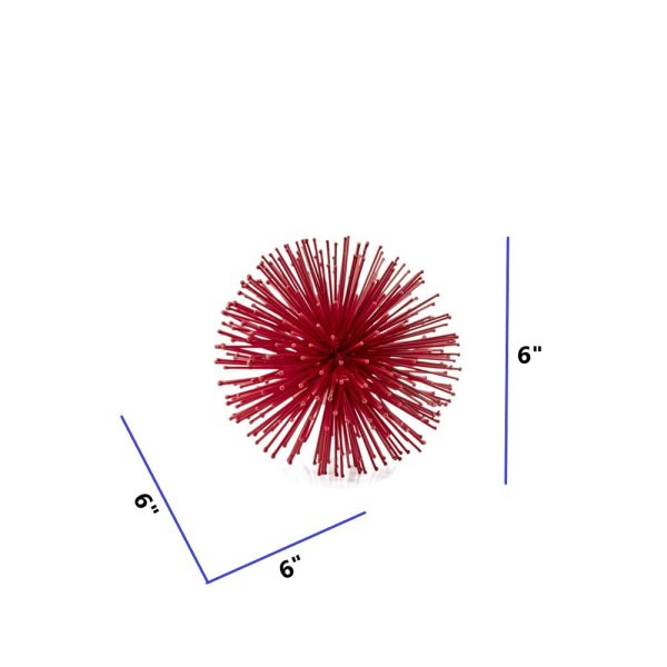 Mini Red Spiky Sphere Home Accent Filler - Image 5