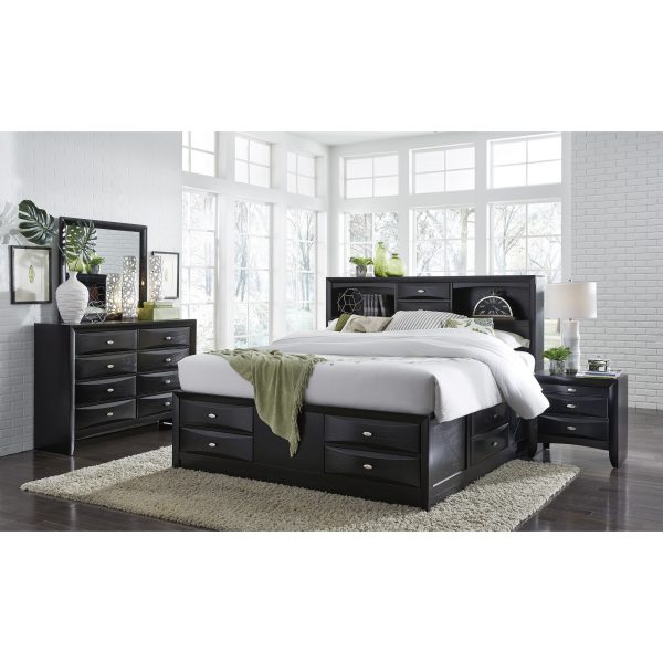 Black Mirror with Rectangular Sleek Wood Trim - Image 3