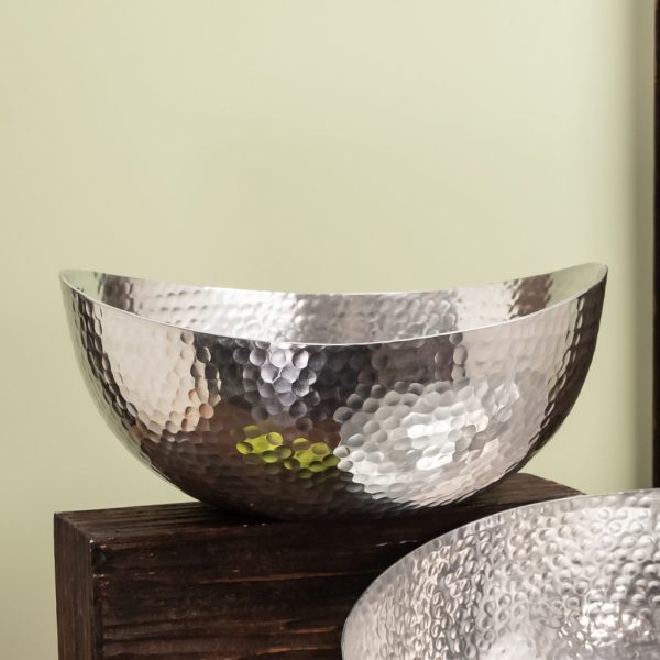 Handcrafted 12" Hammered Stainless Steel Centerpiece Bowl - Image 2