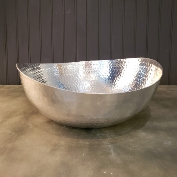 Handcrafted 12" Hammered Stainless Steel Centerpiece Bowl - Image 3