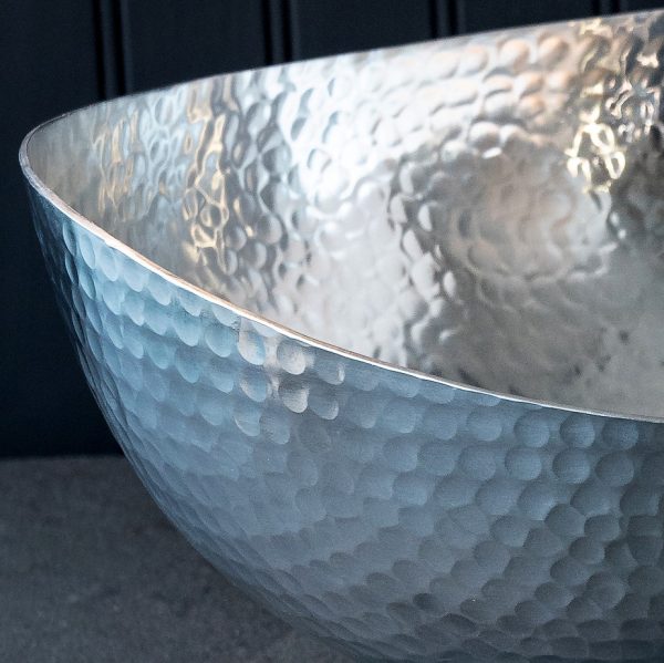 Handcrafted 12" Hammered Stainless Steel Centerpiece Bowl - Image 5
