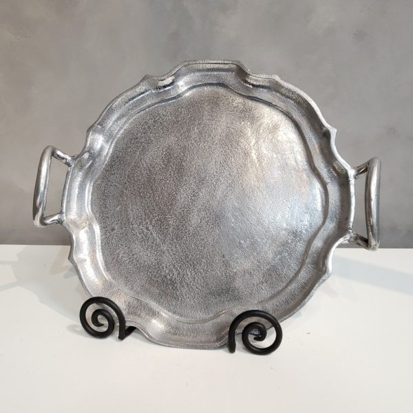 Vintage Look Baroque Silver Handled Tray - Image 3