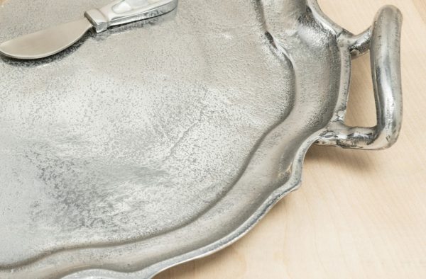 Vintage Look Baroque Silver Handled Tray - Image 5
