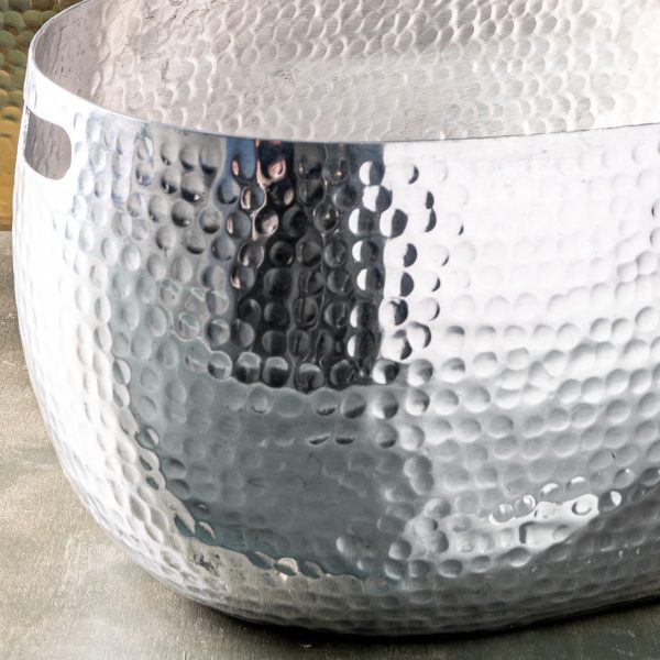Handcrafted Hammered Stainless Steel Oval Beverage Tub - Image 4