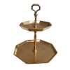 Vintage Look Octagonal Gold Two Tier Server - Image 2