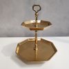 Vintage Look Octagonal Gold Two Tier Server - Image 3