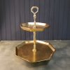 Vintage Look Octagonal Gold Two Tier Server - Image 4