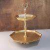 Vintage Look Octagonal Gold Two Tier Server - Image 5