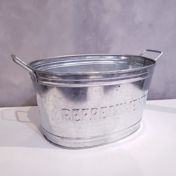 Refreshments Oval Stainles Steel Galvanized Beverage Tub - Image 3