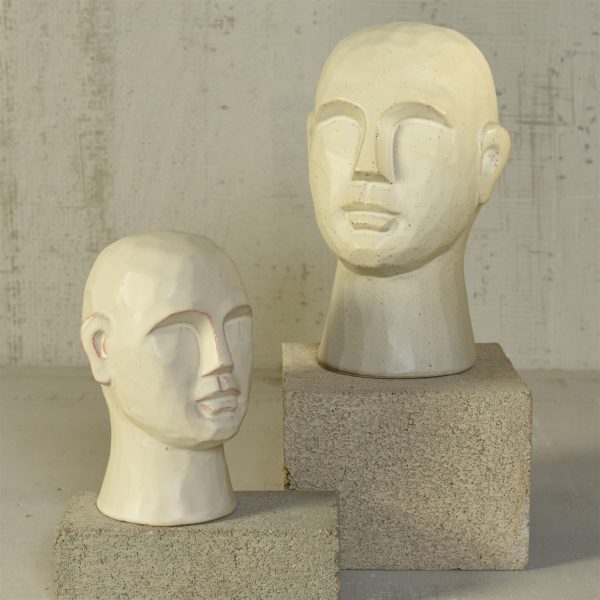 11" Matte White Ceramic Bust Decorative Sculpture - Image 4