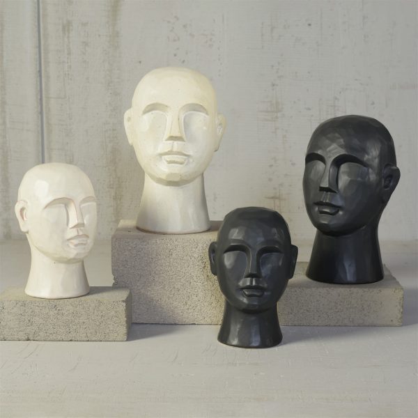 11" Matte White Ceramic Bust Decorative Sculpture - Image 5