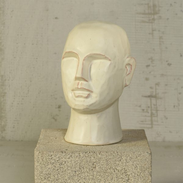 8" Matte White Ceramic Bust Decorative Sculpture - Image 2