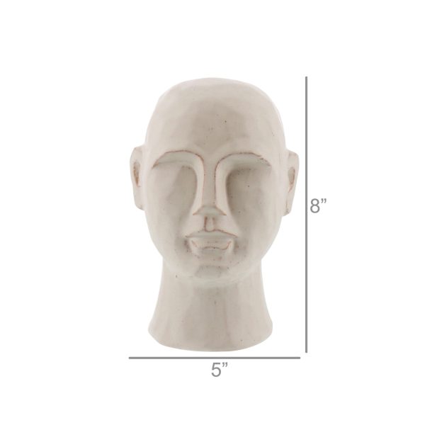 8" Matte White Ceramic Bust Decorative Sculpture - Image 4