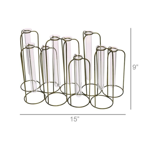 Burnished Gold Test Tube Cluster Vase - Image 2