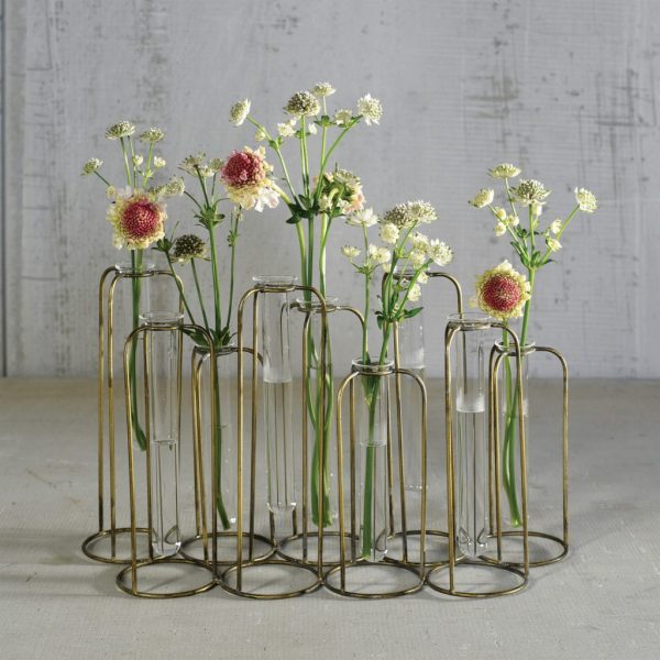 Burnished Gold Test Tube Cluster Vase - Image 3