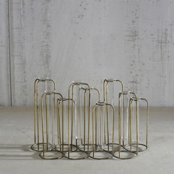 Burnished Gold Test Tube Cluster Vase - Image 4