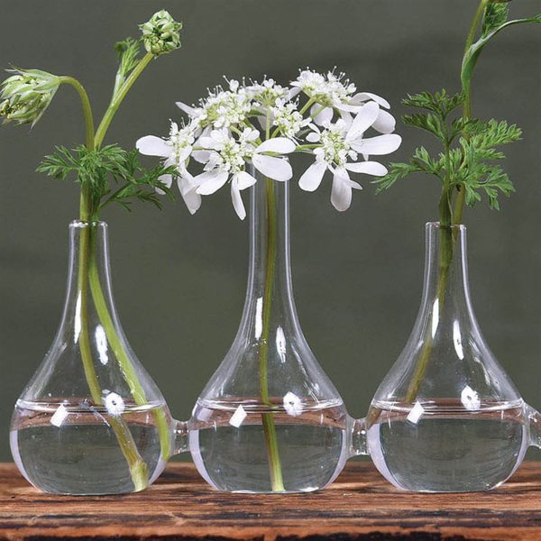 Quintuplet Set of Five Joined Glass Posy Vases - Image 2