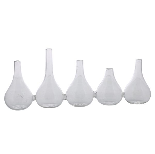 Quintuplet Set of Five Joined Glass Posy Vases - Image 4