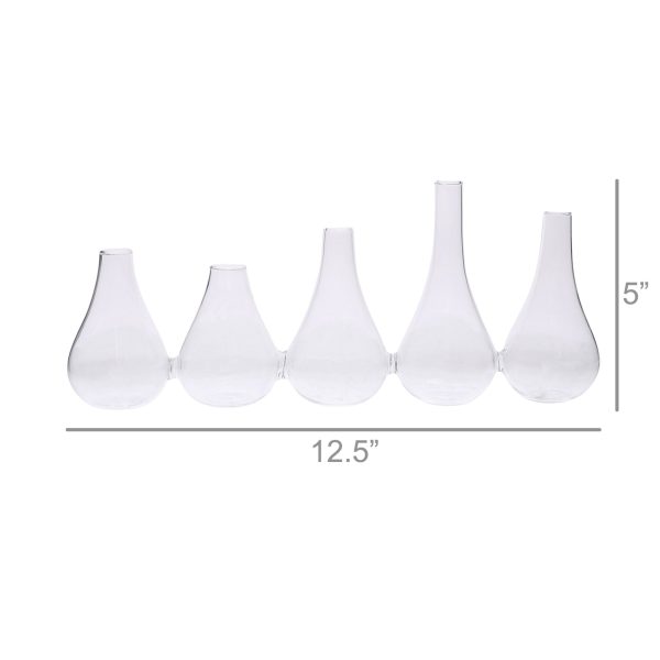 Quintuplet Set of Five Joined Glass Vases - Image 2