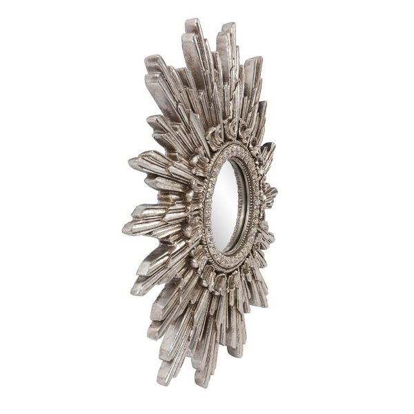 Oval Antiqued Silver Leaf Finish Mirror - Image 3