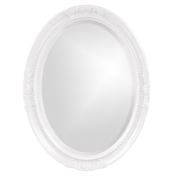 Oval Mirror In A Glossy White Wood Frame - Image 2
