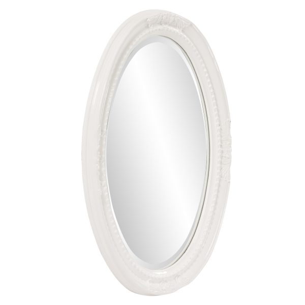 Oval Mirror In A Glossy White Wood Frame - Image 3