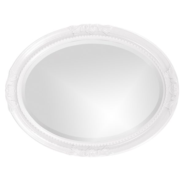 Oval Mirror In A Glossy White Wood Frame - Image 4