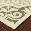 4' x 6' Ivory Grey Floral Medallion Indoor Outdoor Area Rug - Image 2