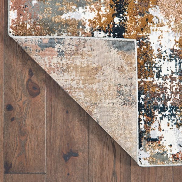 3' x 6' Ivory Gray Abstract Sectors Indoor Area Rug - Image 3