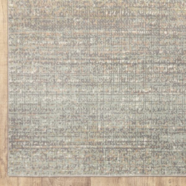 7' Gray Green Abstract Confetti Indoor Runner Rug - Image 3