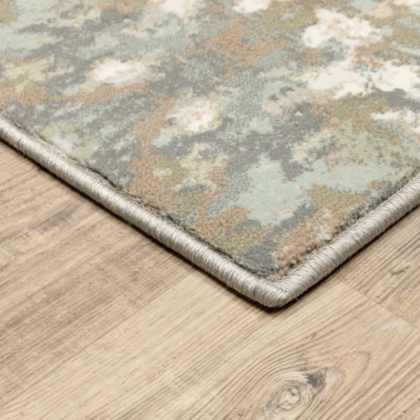 3' x 6' Ivory Gray Abstract Ikat Indoor Area Rug - Image 2