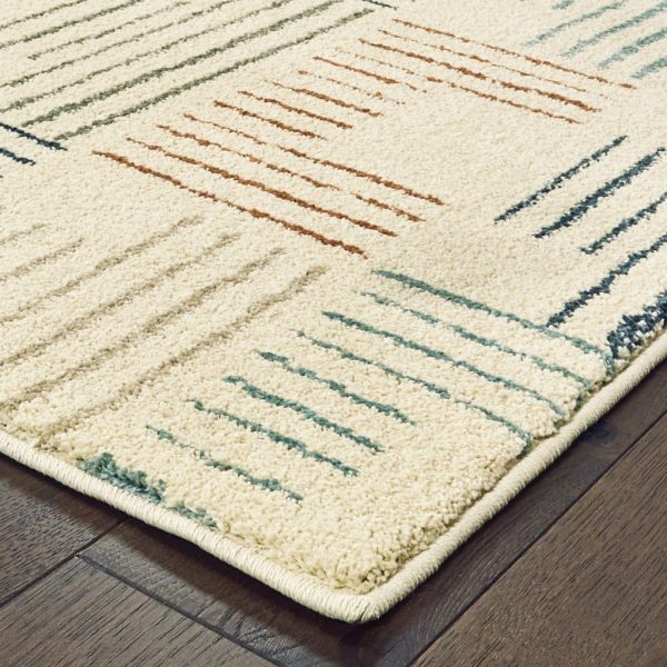 2' x 3' Ivory Multi Neutral Tone Scratch Indoor Accent Rug - Image 2