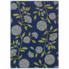 5' x 8' Indigo and Lime Green Floral Indoor Outdoor Area Rug