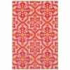 3' x 6' Pink and Orange Medallion Indoor Outdoor Area Rug