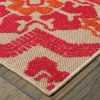3' x 6' Pink and Orange Medallion Indoor Outdoor Area Rug - Image 2