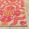 3' x 6' Pink and Orange Medallion Indoor Outdoor Area Rug - Image 3