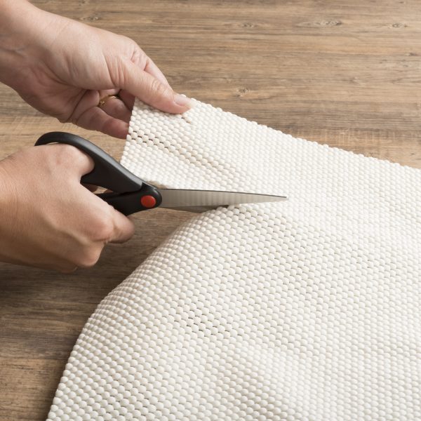 8" Round Beige Non Slip Rug Pad - Image 4