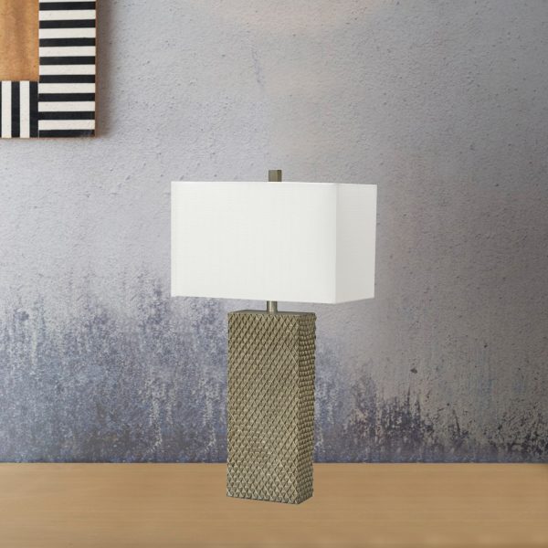 Set of 2 Golden Waffle Table Lamps - Image 2