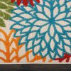 2?x 10?Green Floral Indoor Outdoor Runner Rug - Image 2