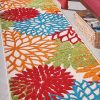 2?x 10?Green Floral Indoor Outdoor Runner Rug - Image 4